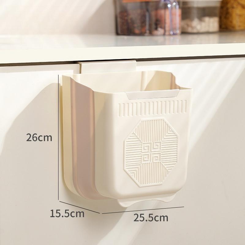 Home Kitchen Wall Mounted Foldable Garbage Bin Hanging Large Caliber Thickened Multifunctional Garbage Storage Bin