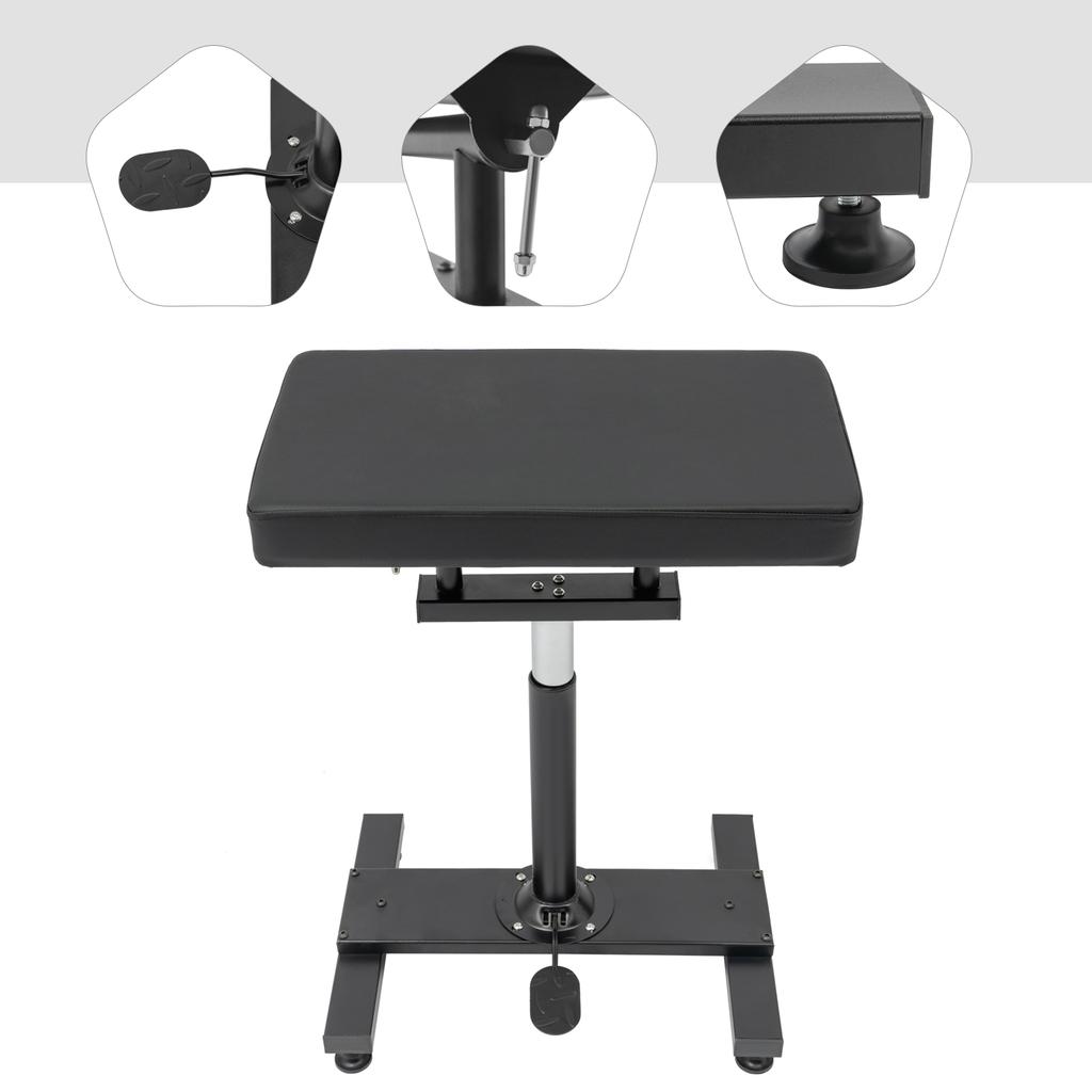 Tattoo Arm Rest Black Armrest Tattoo Station with Soft Sponge Pad Hydraulic Adjustable Height & Tilt Tattoo Armrest Stand