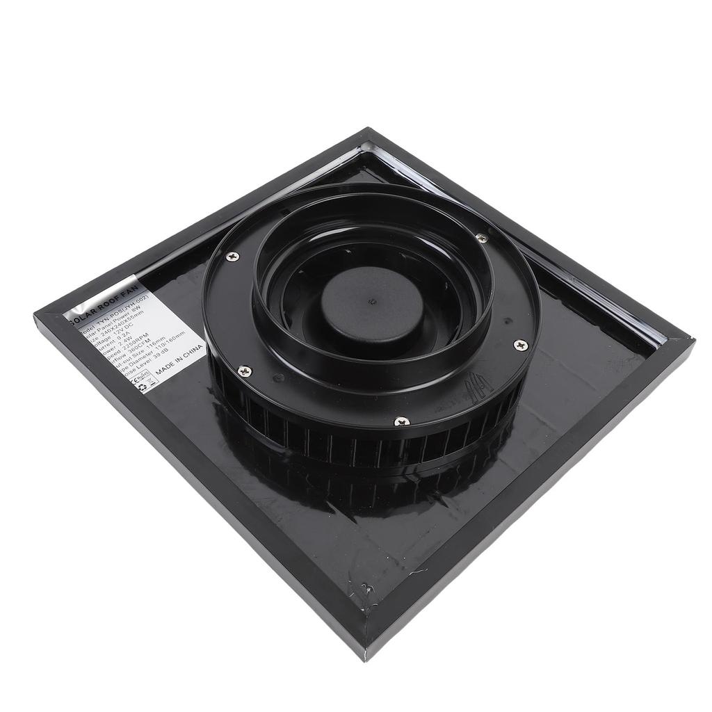 Solar Roof Vent Fan 8W Attic Exhaust Ventilation System DC Brushless for Garage Warehouse Black