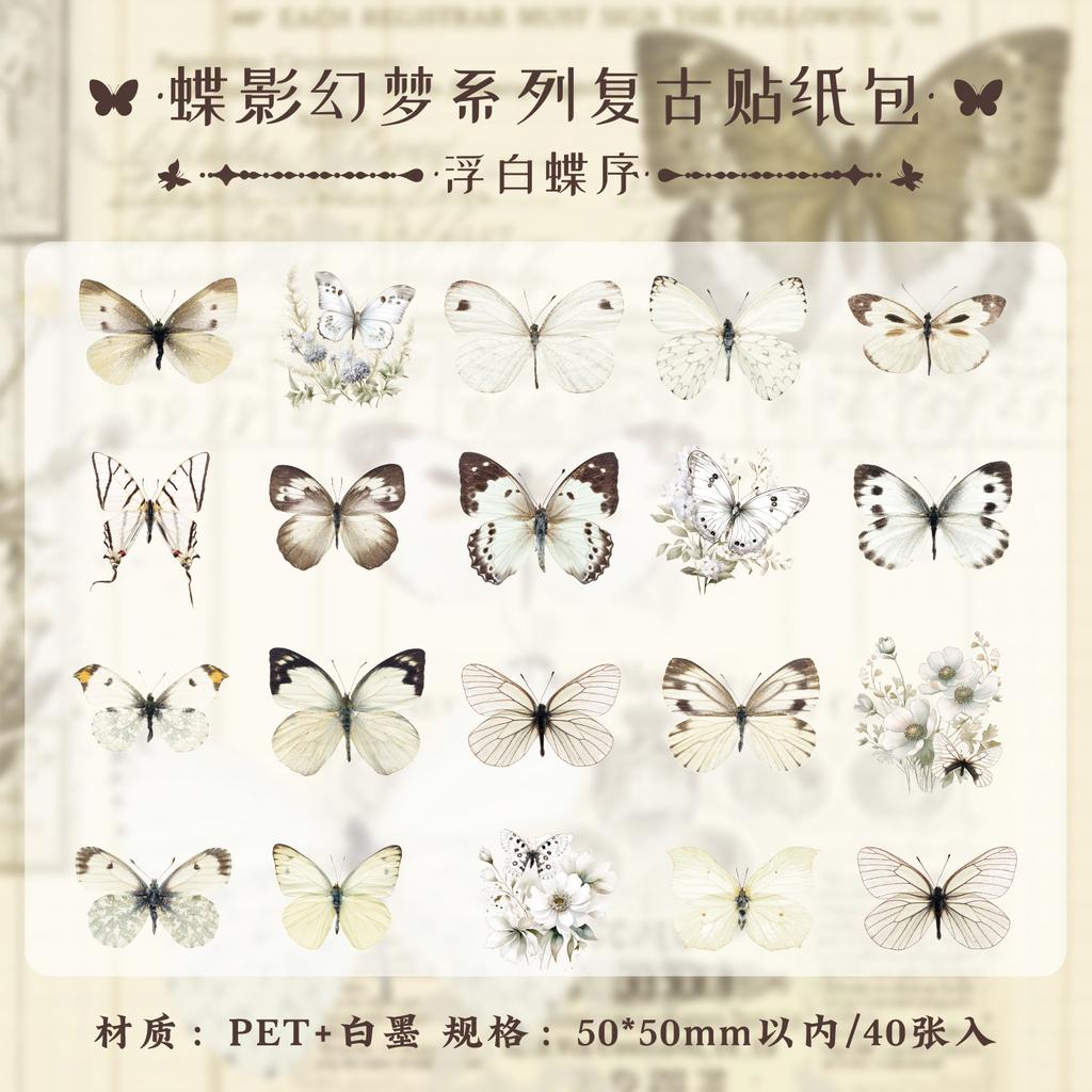 1pack/40pcs Colorful Butterfly Sticker Pack, Vivid Butterfly Stickers for Handbooks, Planners, Laptop Decals