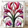 Creative abstract floral pattern shower curtain waterproof and mildew-proof bathroom curtain home decoration shower curtain