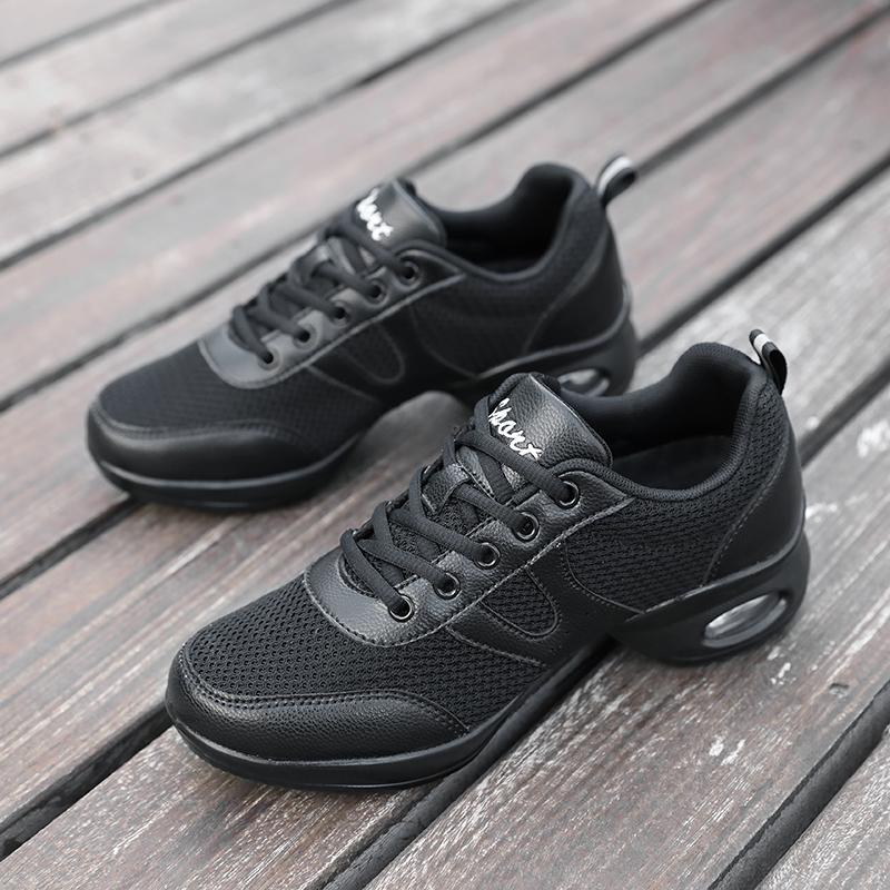 נעלי ריקוד סוליה רכה לנשים רשת נושמת נעלי ספורט ריקוד מודרני כרית אוויר נוחות נעלי אימון ג'אז גובה 5 ס"מ