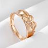 Unique  Rose Gold Color Width Big Rings For Women Fashion Shiny Natural Zircon Ethnic Bride Wedding Party Retro Jewelry