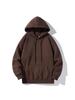 Sweat à capuche unisexe en velours plus - Automne/Hiver Décontracté Coupe ample Haut de couleur unie