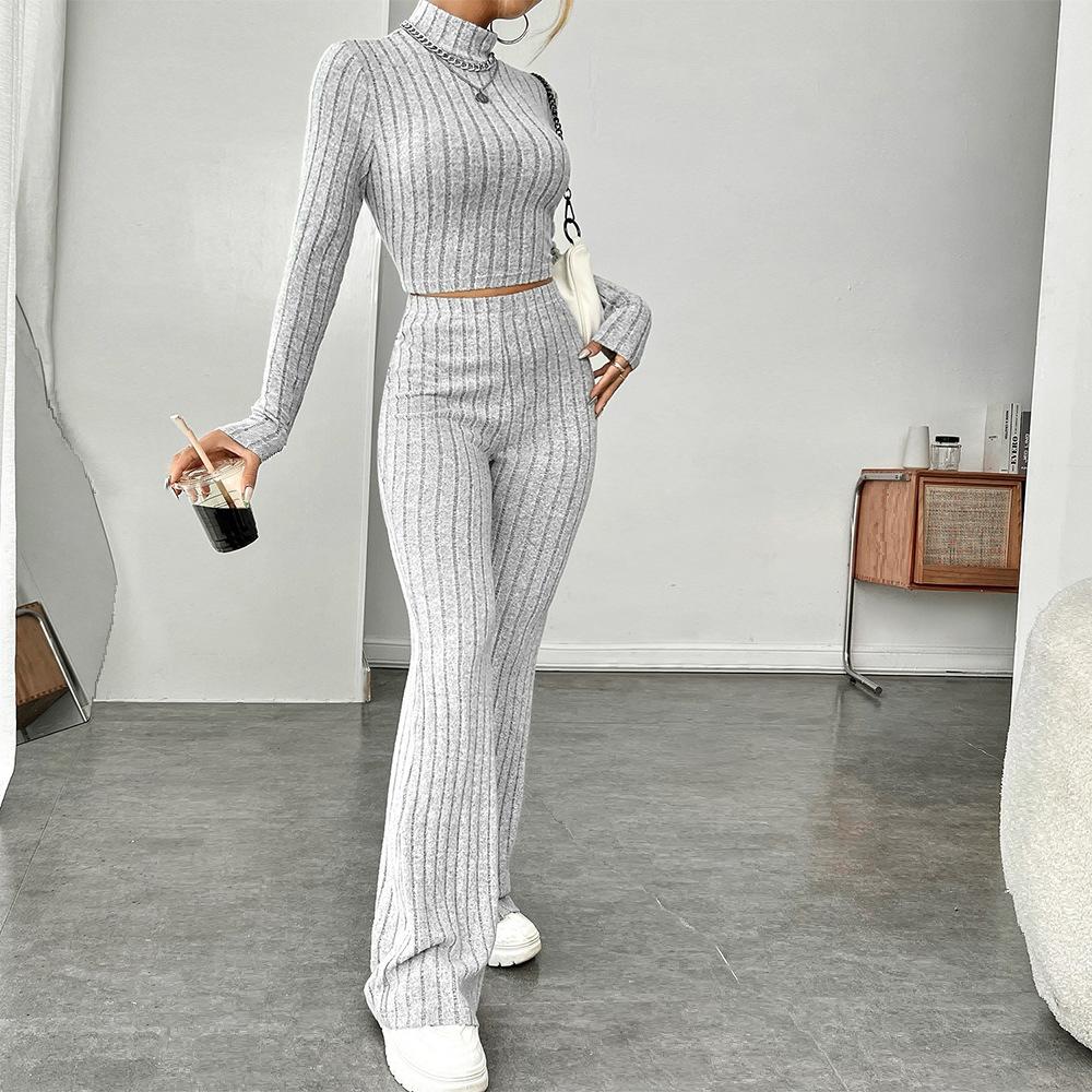 Hot Selling Women's Solid Color Simple Style Fashion Suit Autumn and Winter Fashion Leisure Sports Style Temperament Two-piece Suit