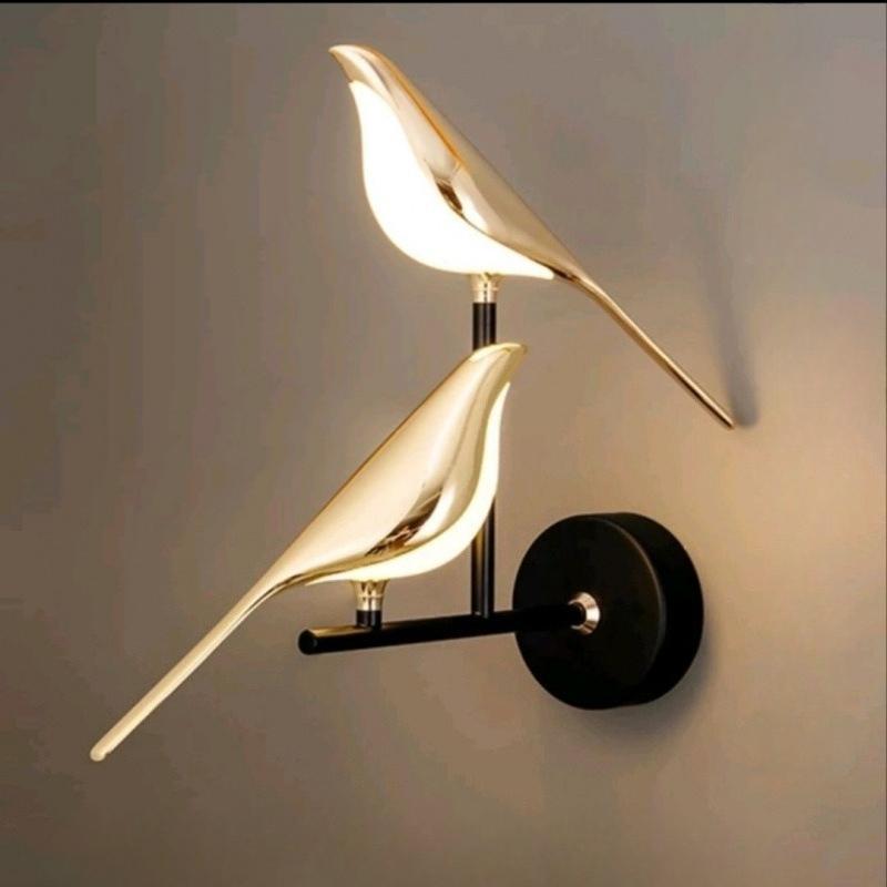 1 buc. Lumini de perete LED Pasăre Aurie Nordică Salon Bar Lămpi de perete Creative Aplice Noutate Dormitor Lampă de noptieră Decorare Sufragerie