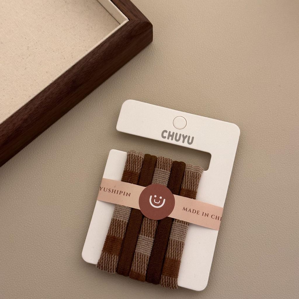 5 Hair Bands, High-elasticity Rubber Bands, Thick Hair Ties for Adults and Simple Hair Ties for Women