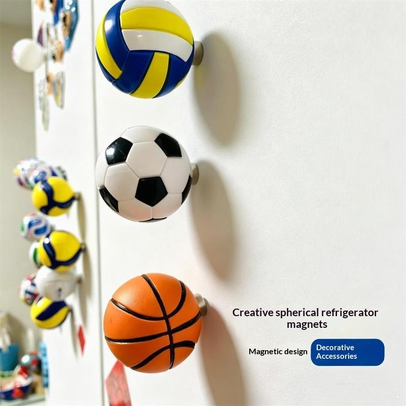 Creative Soccer 3D Fridge Magnet Realistic Football Pattern Souvenir Home Refrigerator Decor for Party Favor