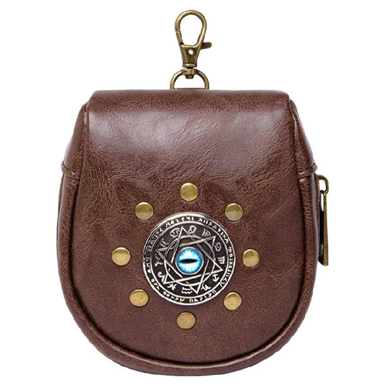 Tragbare mittelalterliche Münzbeutel PU-Leder Gürteltaschen Retro Hüfttasche für Renaissance Halloween und Kostümpartys