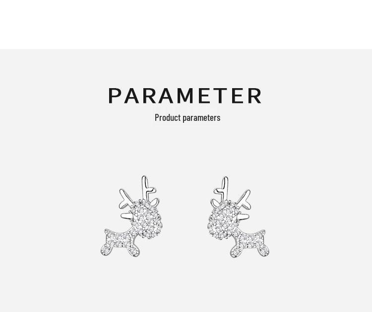 S925 Sterling Silver Reindeer Stud Earrings - 2020 Women's Trend Christmas Jewelry