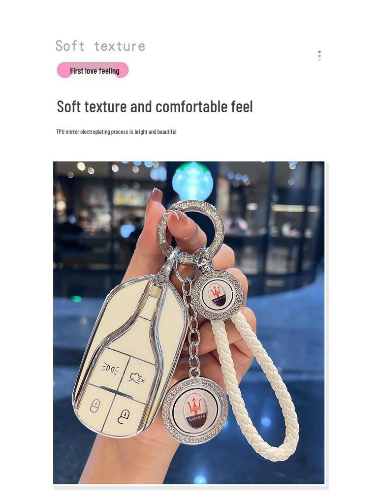 Maserati Key Case for Women: Levante, MC20, Ghibli, President Accessories & Shell Buckle