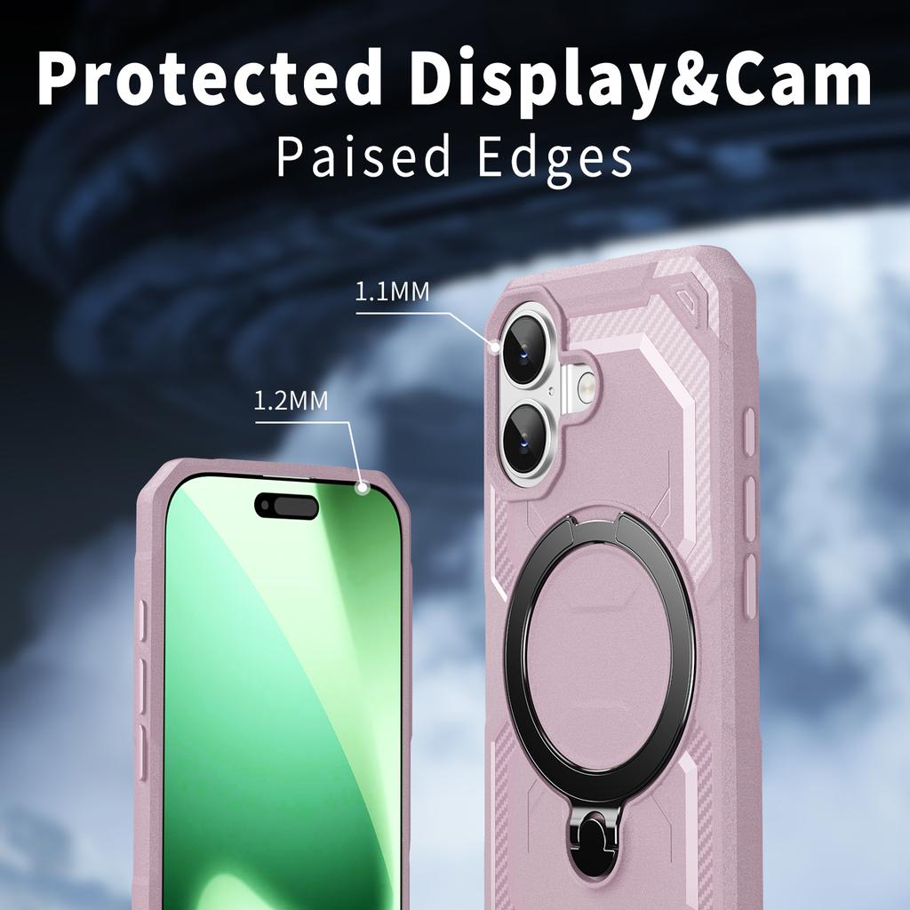 For iPhone 17 Case Compatible with MagSafe Kickstand TPU+PC Phone Cover