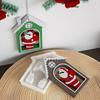 WTEMPO DIY Christmas Santa Claus Pattern House Design Mold Epoxy Resin Mold Scented Gypsum Display Stand Making Mold Hanging Pendent Silicone Mold