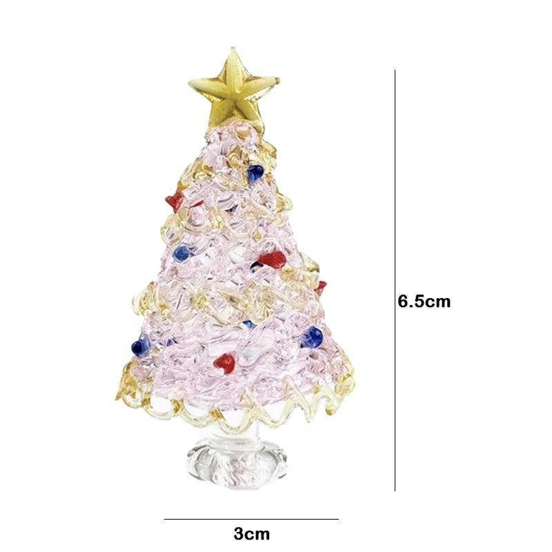 Glass Christmas Tree Ornament Ceramic Rotating Desktop Decoration Christmas Gift for Home Party Holiday Decor Decoration Props
