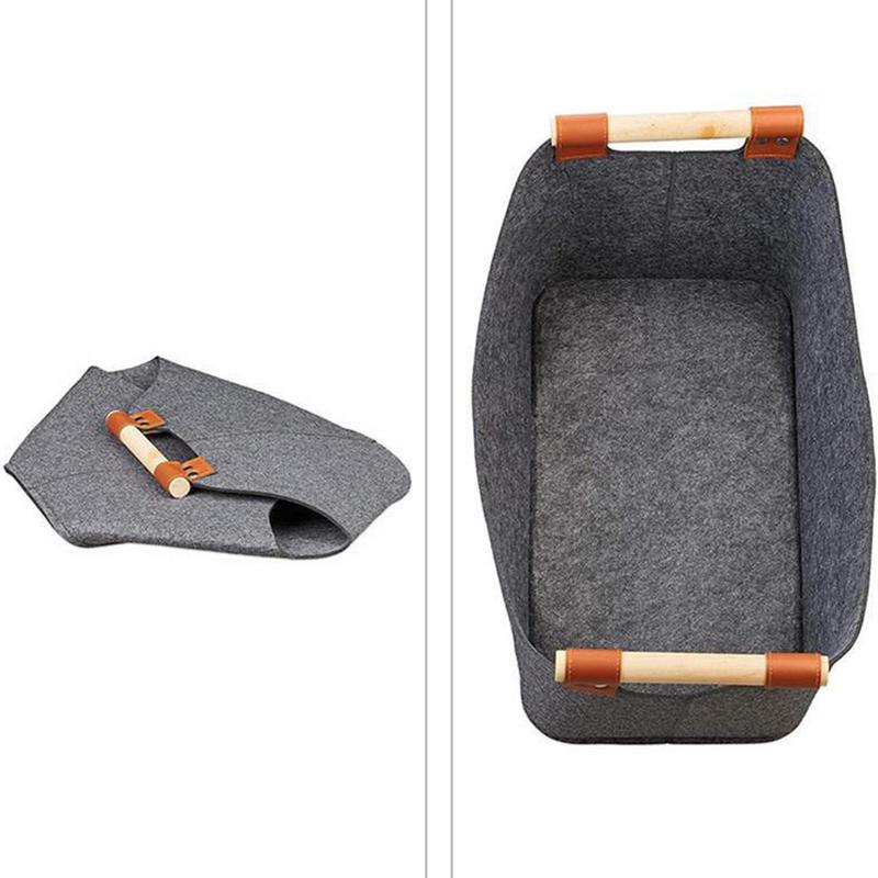 Holz-Tragetasche aus Filz Filz-Holzträger Halter Holzscheit-Tasche Holzkorb mit verstärktem Griff Outdoor Filz-Holzscheitkorb