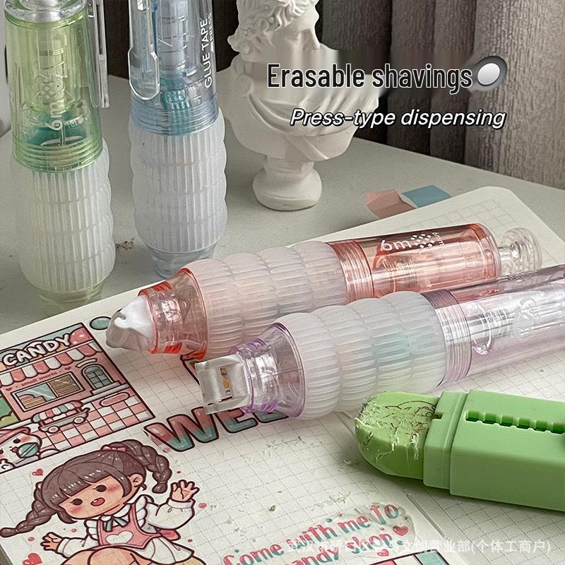 Diamond Dot Pen-Style Glue with Replaceable Core and Double-Sided Tape for Students