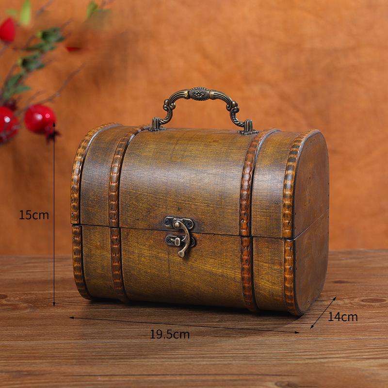 

Винтажный чемодан Сокровище Большой Антикварный Ящик для хранения ювелирных изделий Деревянный сундук Ящик Декоративный Домашний Копилка Ящик для хранения с замком коричневый