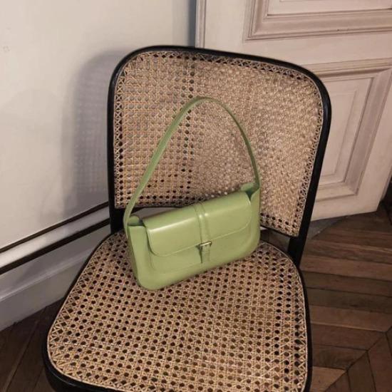 Women Shoulder Bag with Handle Color Green and White Fashion New