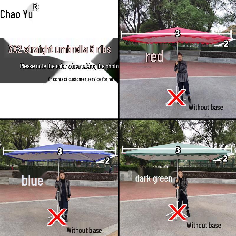 Foldable Outdoor Commercial Sunshade Umbrella with Tilt and Awning