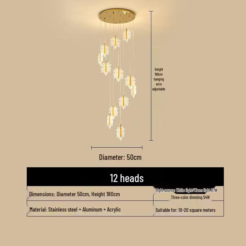 Nordic Loft Luxury Rotating Stairwell Pendant Light