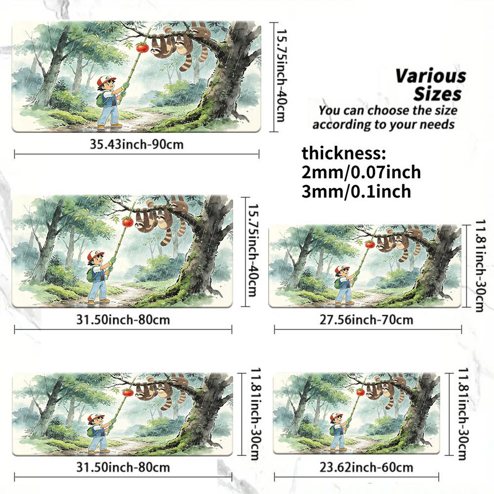 Lucario Autumn Forest Battle Gaming Mouse Pad with NonSlip Rubber Base 30x80x0.2cm