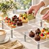 Modern Tabletop Show Case Acrylic Cake Stand Multi-Tier Food Display Clear Cupcake Holder Bakery Counter Stand Adjustable Metal Support for Dessert