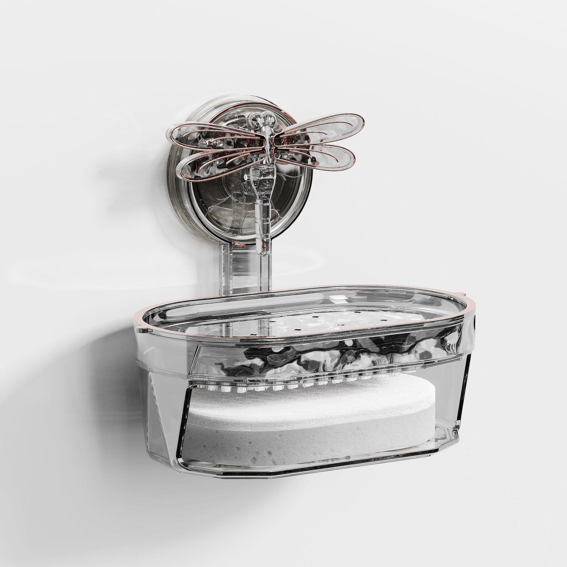 

Стрекоза Присоска Настенная Бесследная Многофункциональная Мыльница transparent gray