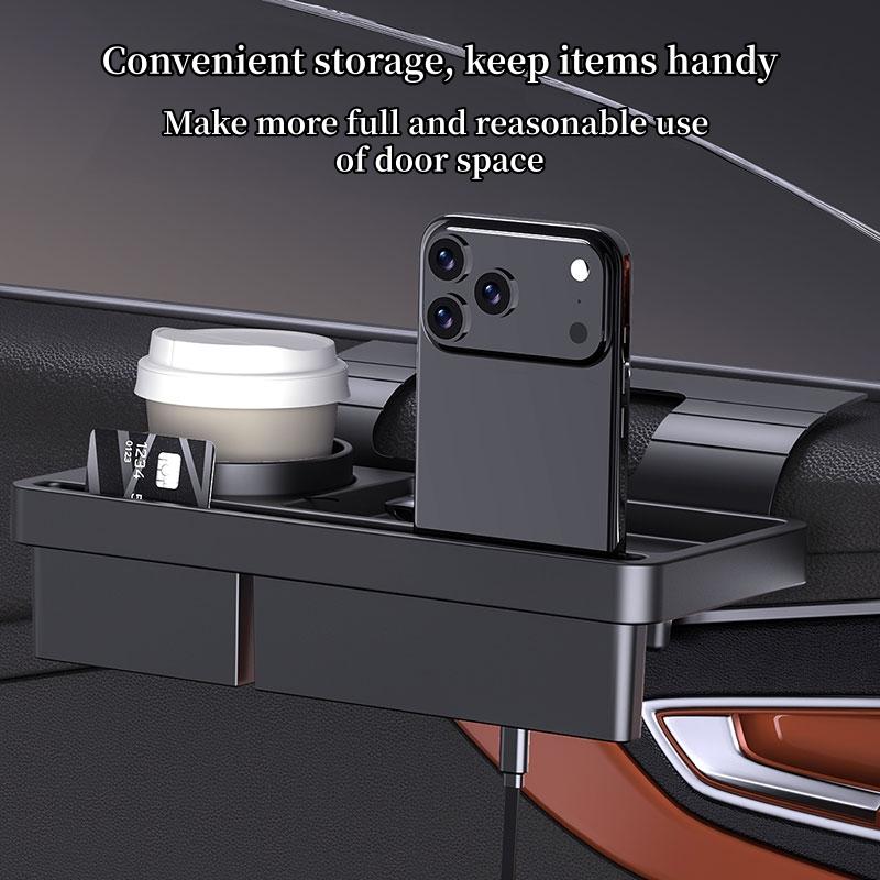 Car Organizer Box Side Door Window Hanging Storage Rack ABS Multifunctional Cup Stand Phone Holder Storage Tray Car Accessories