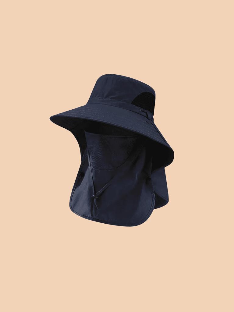 Unisex Large Brim Sun Hat With Face Covering Shawl UV Protection For Summer Cycling Hiking Outdoor