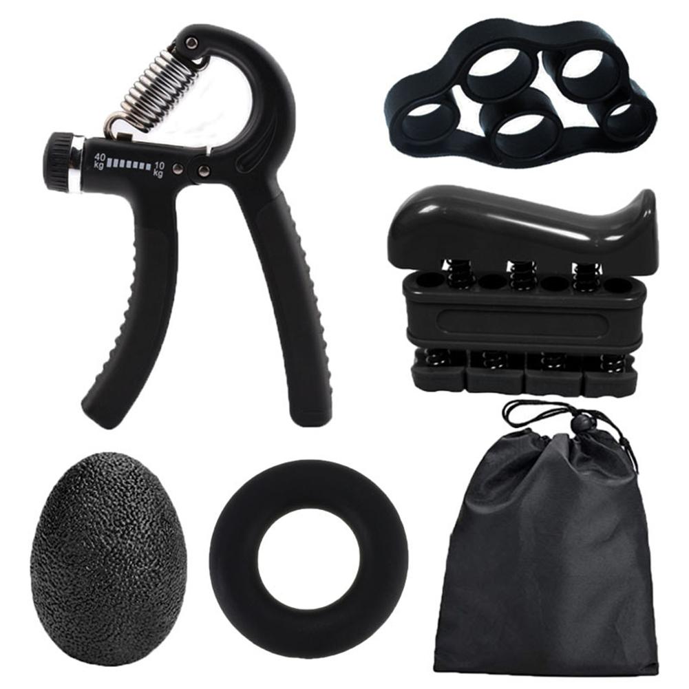 5pcs/Set Hand Grip Trainer Adjustable Hand Grip Strengthener for Men Women Workout Muscle Trainer Recovery Fitness Gym Equipment чёрный