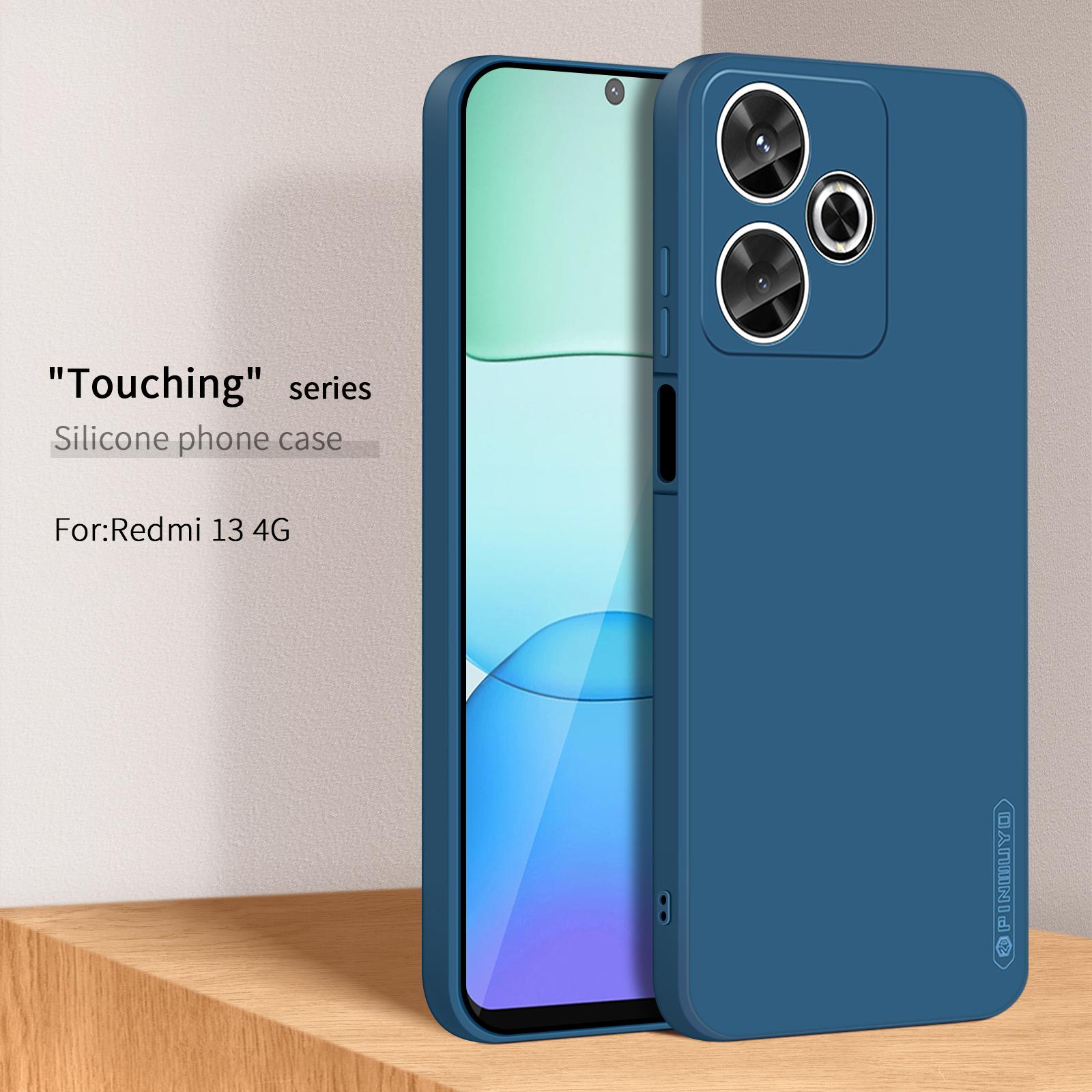 

PINWUYO JK Touching Series For Xiaomi Redmi 13 5G/4G TPU Case Fiber Flocking Liner Navy Blue