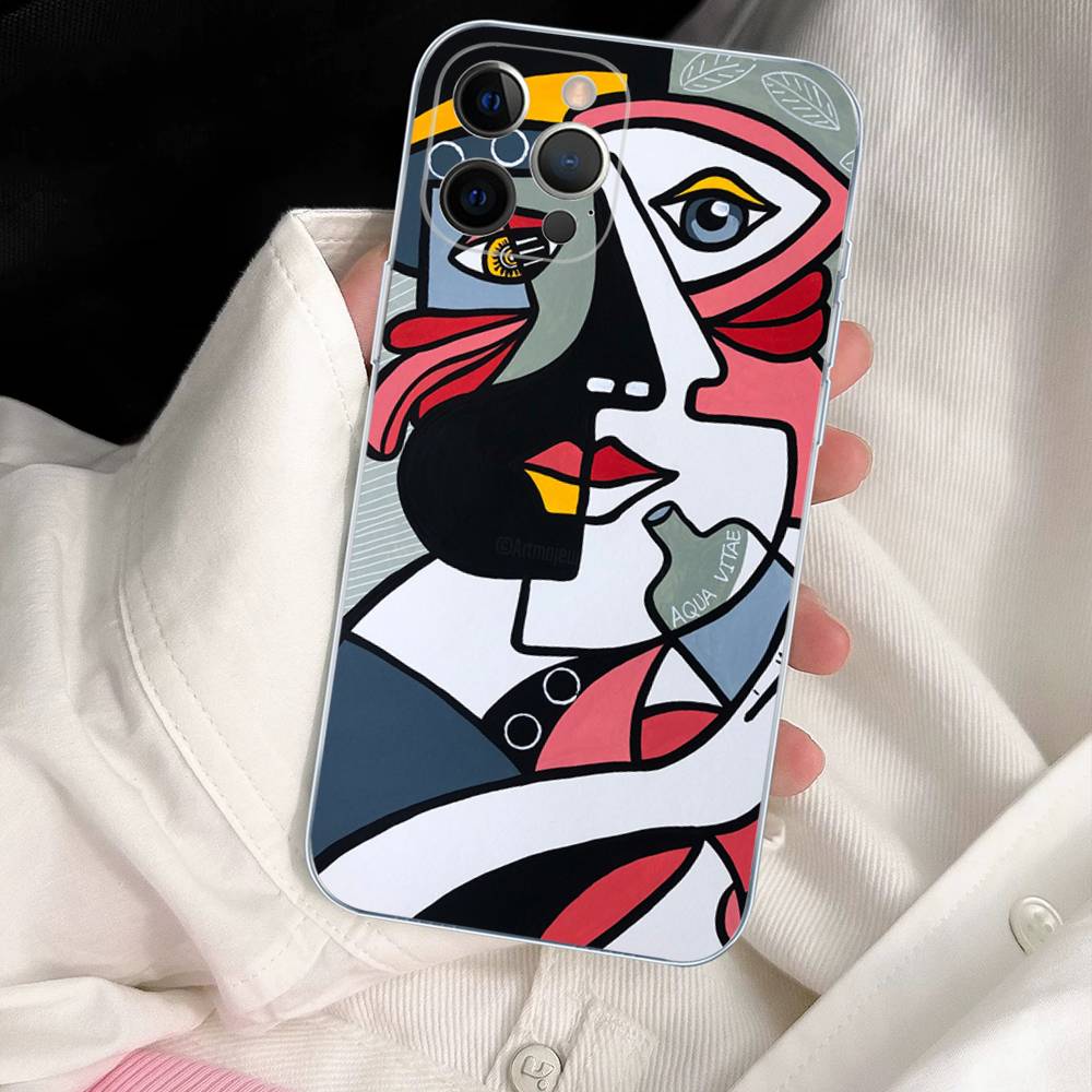 Picasso Abstract Art Painting Phone Case For IPhone 17 16e 16 15 14 13 12 11 Mini Pro Max Plus Transparent Soft