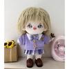 Niannyyhouse 20cm Plush Clothes Set: Jumper, Dress Shirt, Skirt, and College-Style Cardigan (Purple) Cotton Doll with Accessories