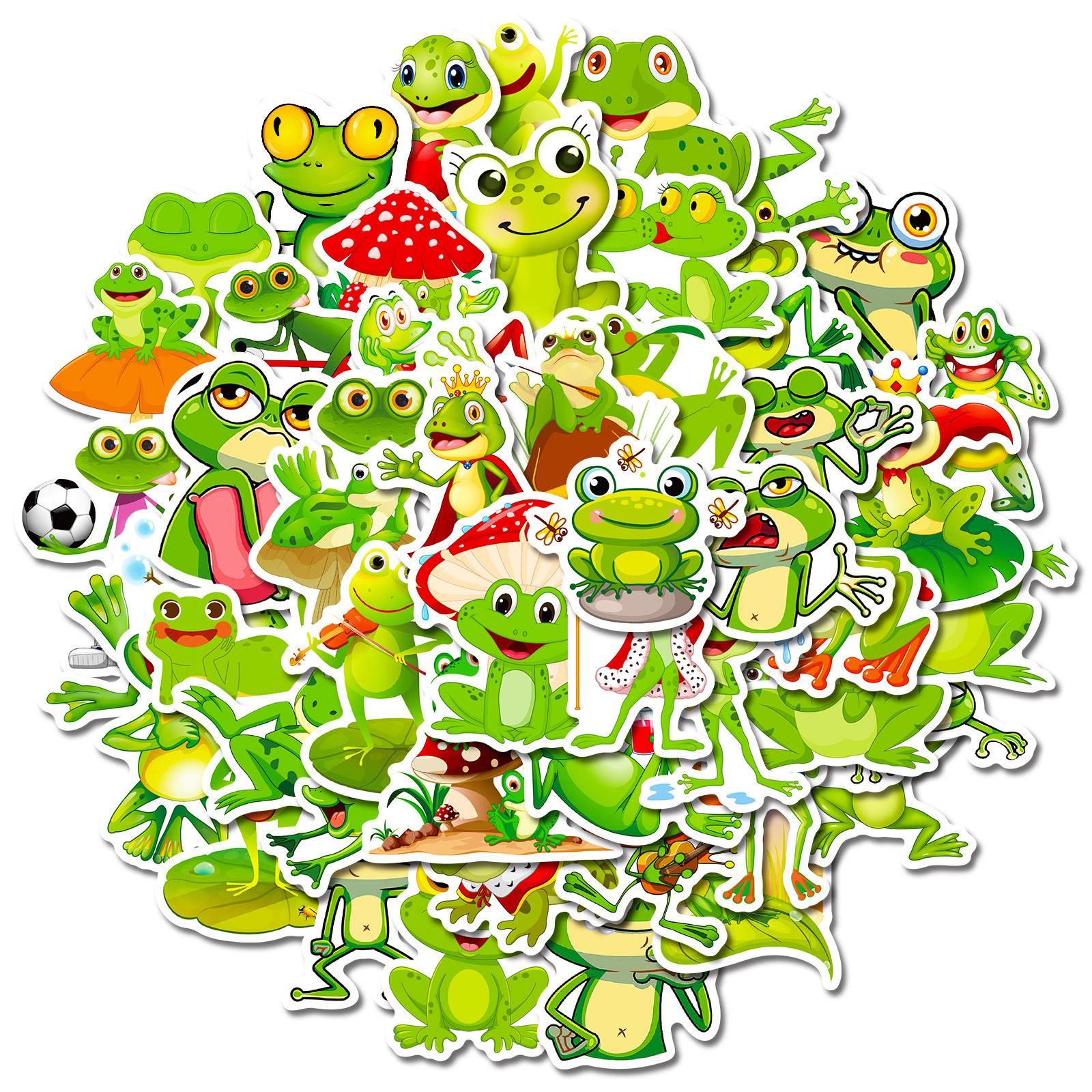 

50 Мультяшных Наклеек Серии Guagua Веселые DIY Детские Наклейки Фокус на Животном Лягушонке