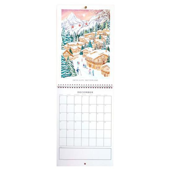 1/2 Pcs 2025 Wall Calendar 12-Month Travel Calendar Wall Hanging Monthly Planner for Home Office Schedule Organizing