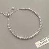 100% Solid 925 Silver Metal Bracelets for Women Men Beads Adjustable Handmade Simple Bracelet Birthday Christmas Gifts