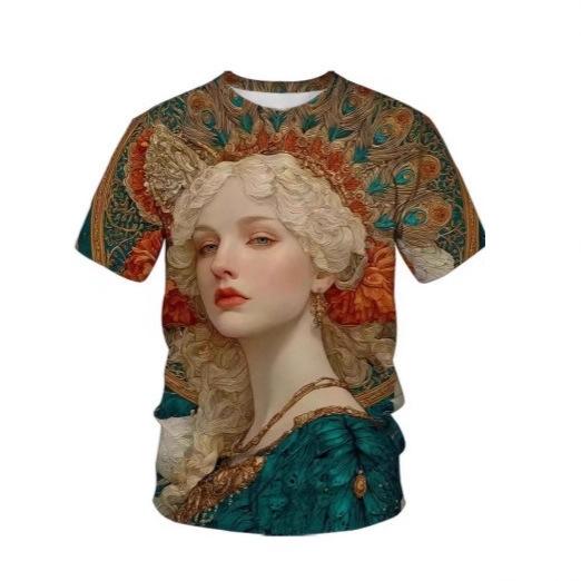 Summer new series Greek mythology series 3D printing short-sleeved fashion trend men's and women's sports and leisure t-shirts