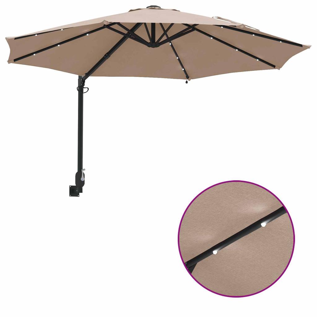 Garden Sun Umbrella Taupe 248 X 248 X 148 Cm