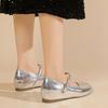Mary Jane Shoes Shallow Buckle Single Shoes Women's 2025 Spring New Korean Version Square Head Flat Bottom Shallow Mouth Soft Sole Doudou Shoes