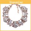 Stijlvolle Europees-Amerikaanse Korte Ketting Met Overdreven Bloemendesign En Volledige Diamantversiering
