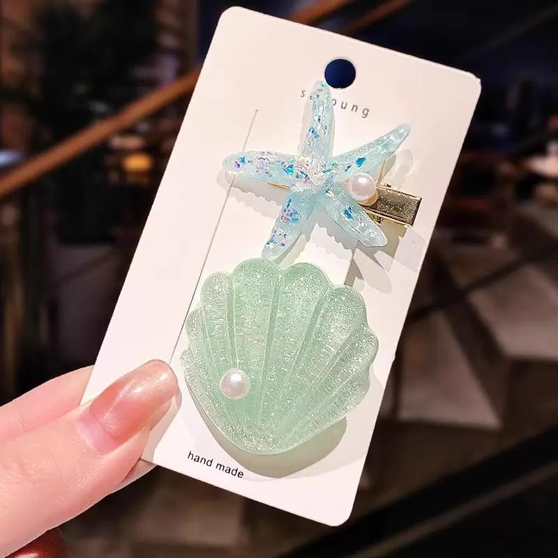 Korean Style Starfish Hair Clip - Scallop Edge, Cute & Sweet Hairpin for Bangs, Back of Head, & Baby Hair Accessories