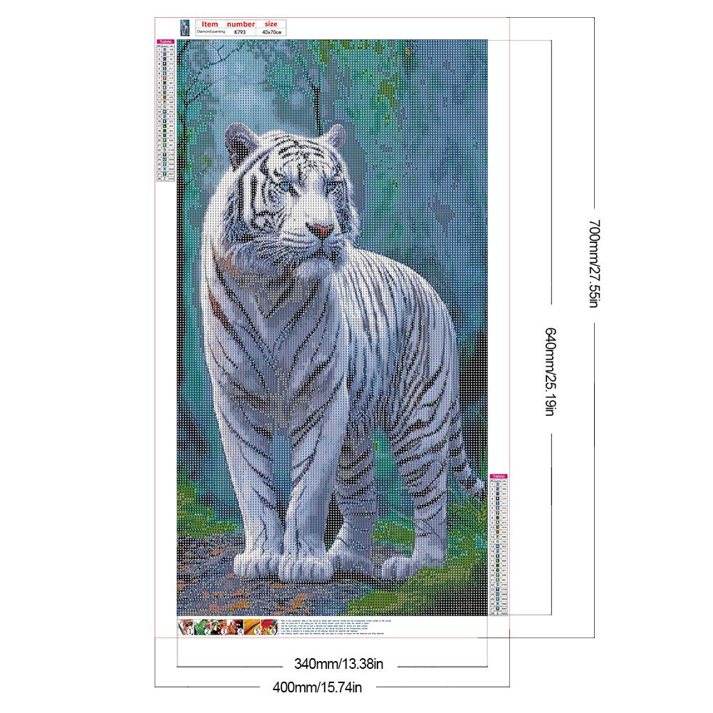 5D DIY Full Round Drill Diamond Painting Tiger Home Decoration Art Craft