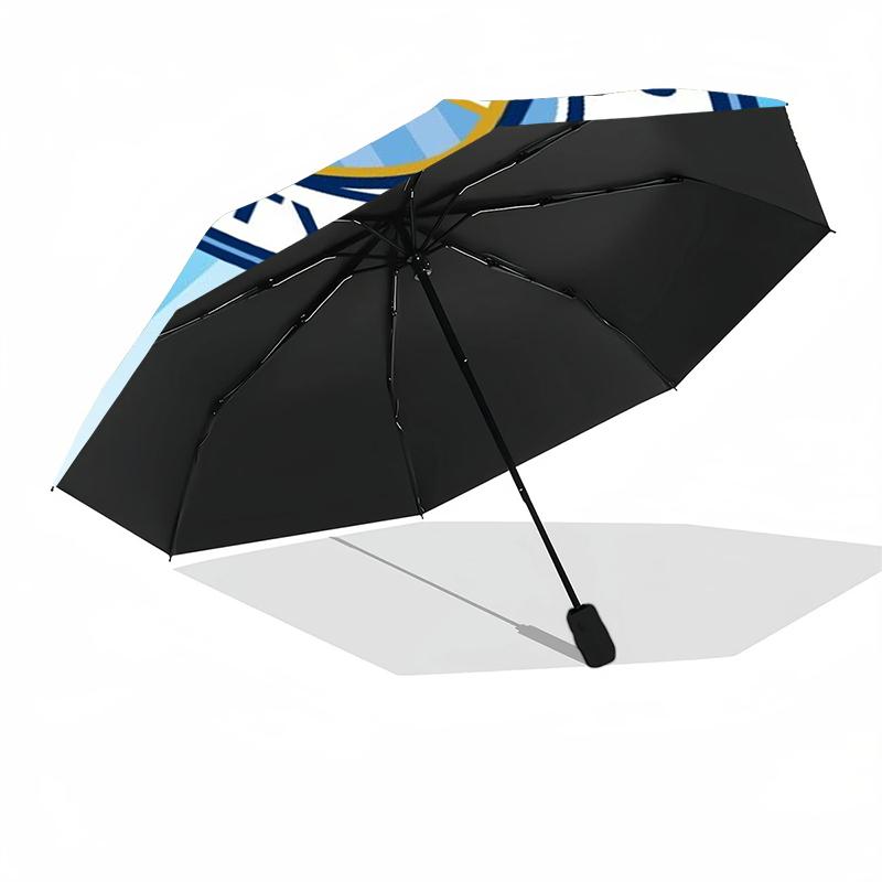 Manchester City Theme Automatic Umbrella, Lightweight & Portable, 8 Rib, Perfect for Outdoor Travel, Birthdays, Christmas, Gifts.