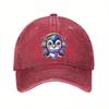 Cute Penguin Music Lover Baseball Cap Adjustable Washed Cotton Casual Hat for Adults