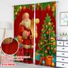 2pcs 2D flat printing Christmas Party Curtains Christmas Santa Claus Gift Tree Digital Printed Polyester Drapes Party & Holiday