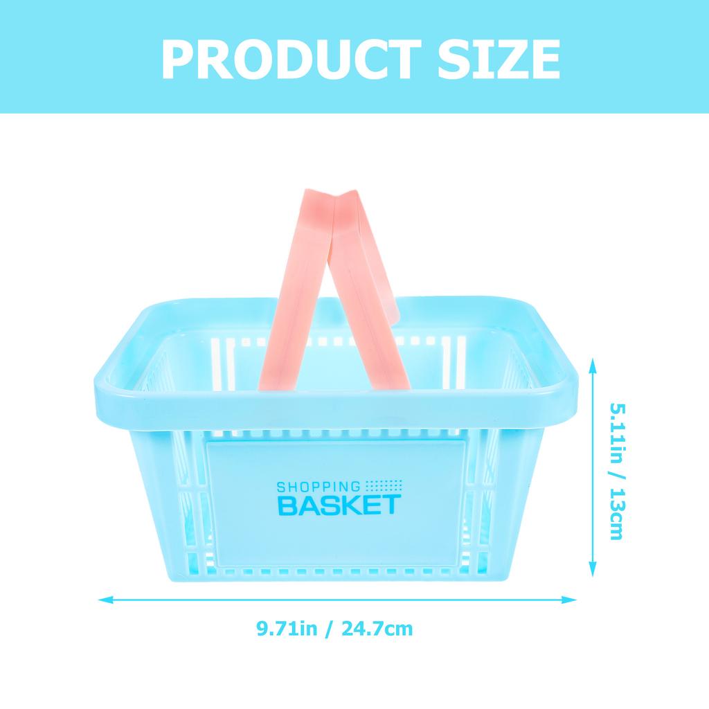 1pcs Plastic Storage Basket With Handles Multifunctional Household Organizer For Fruits Vegetables Snacks Toiletries Sundries