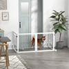 Folding Dog Gate with 4 Panels and Triangular Feet, 280x70 Cm, White