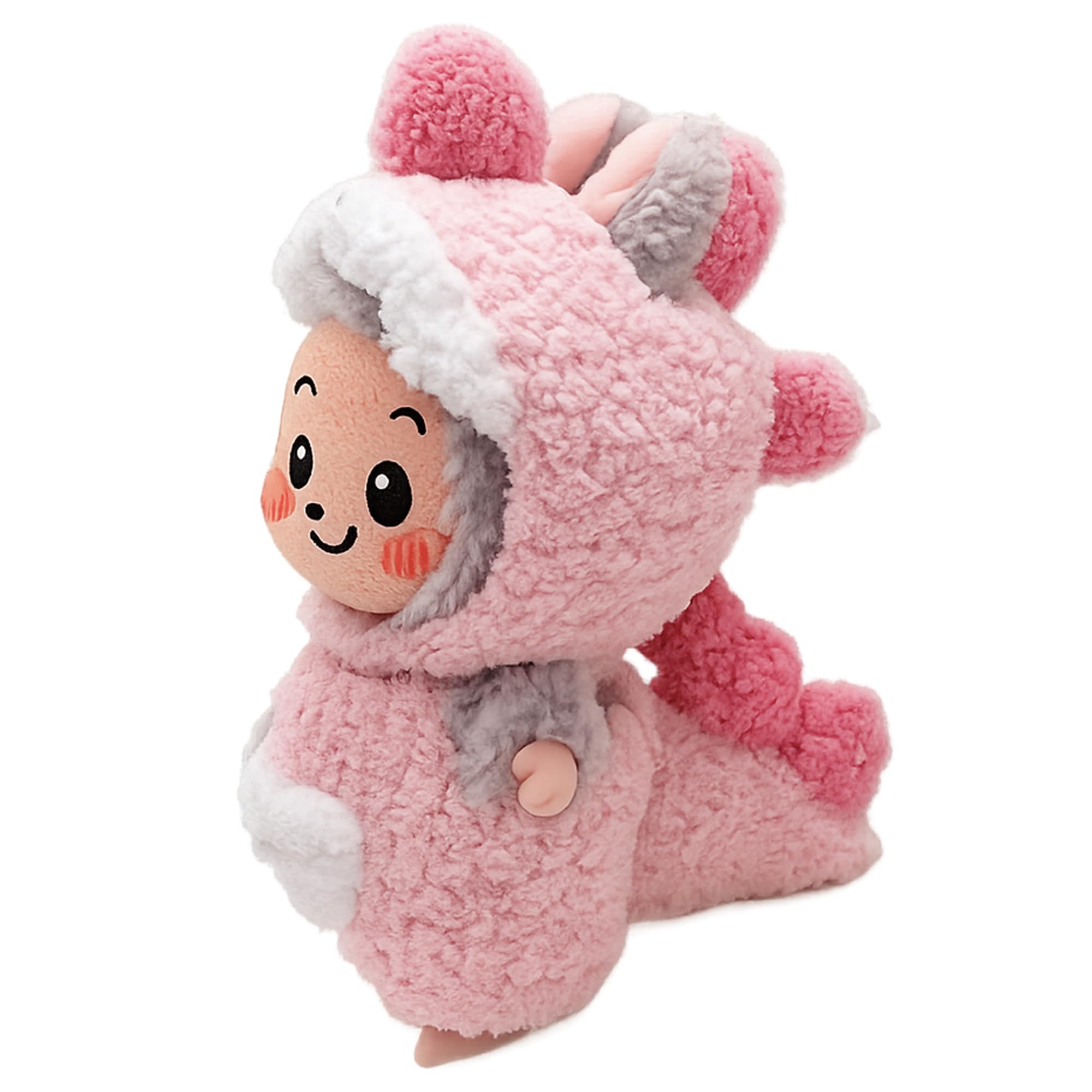 

17cm Dress-Up Outfit for Plush Toys - Cute Pink Dinosaur Outfit (Suitable for First, Second, and Third Generations) - PinkGreen Knitted Plush Toy