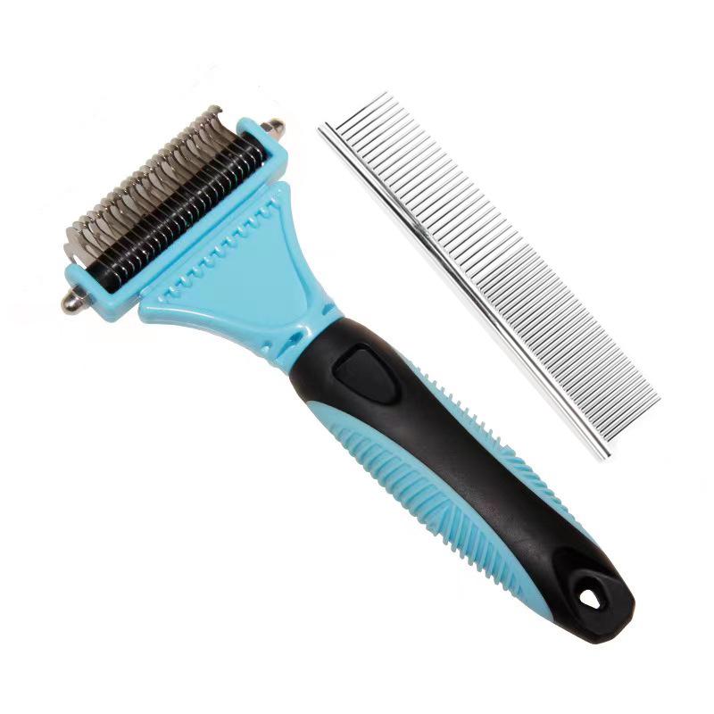 Double-Sided Pet Comb & Knot Rake for Dogs & Cats