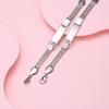Bracelet Personnalisé à Graver Nom DIY Couleur Argent Acier Inoxydable Chaîne de Main Épaisse Design Personnalisé Bijoux Cadeau